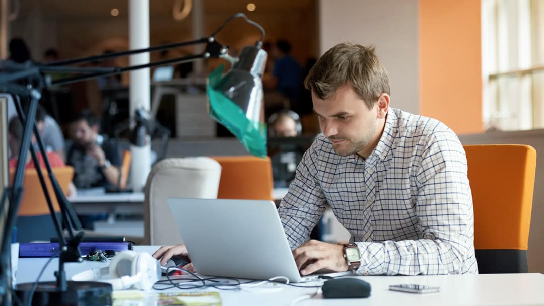 worker on computer