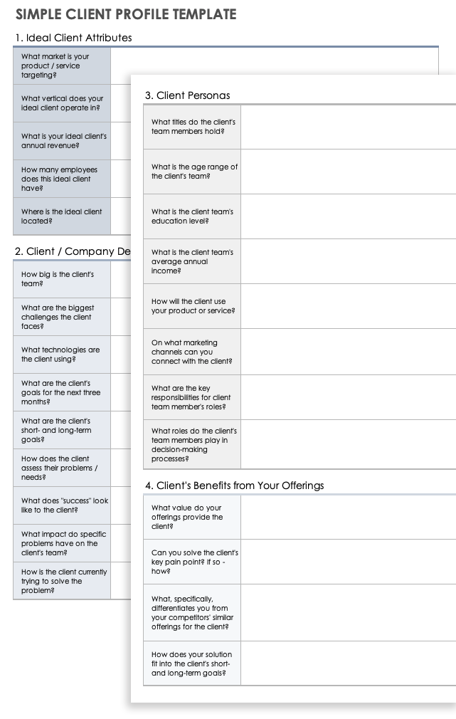 Simple Client Profile Template