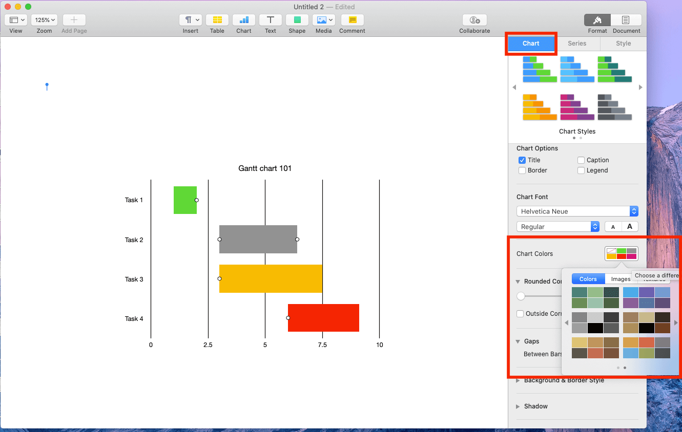 Chart Color Options