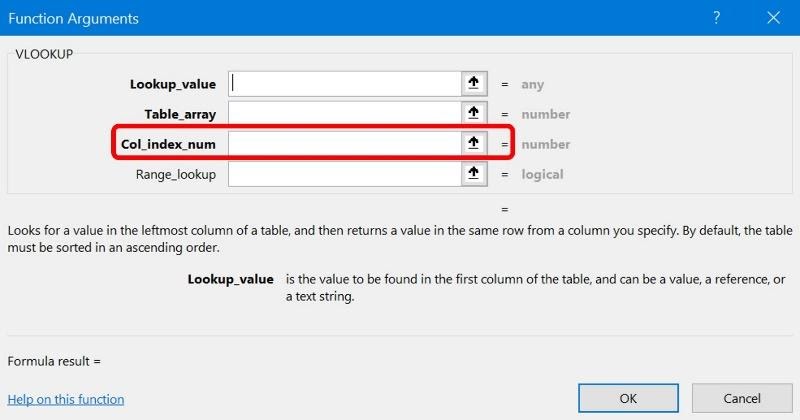 Column Index Number