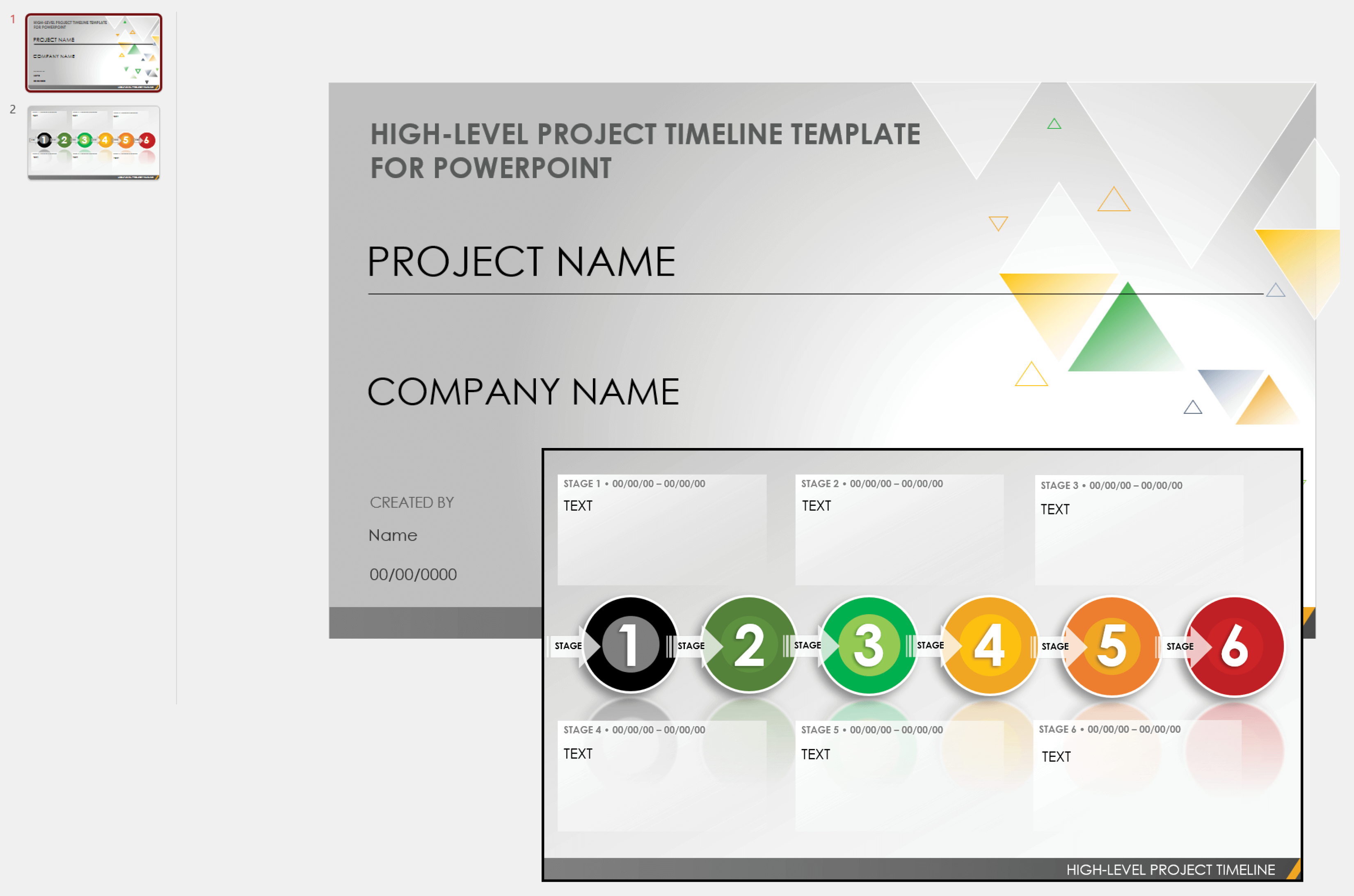 High Level Project Timeline Template for PowerPoint