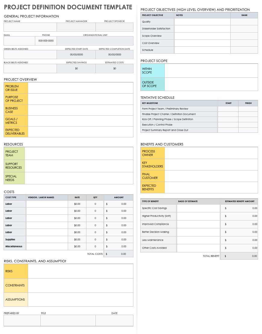 Project Definition Document Template