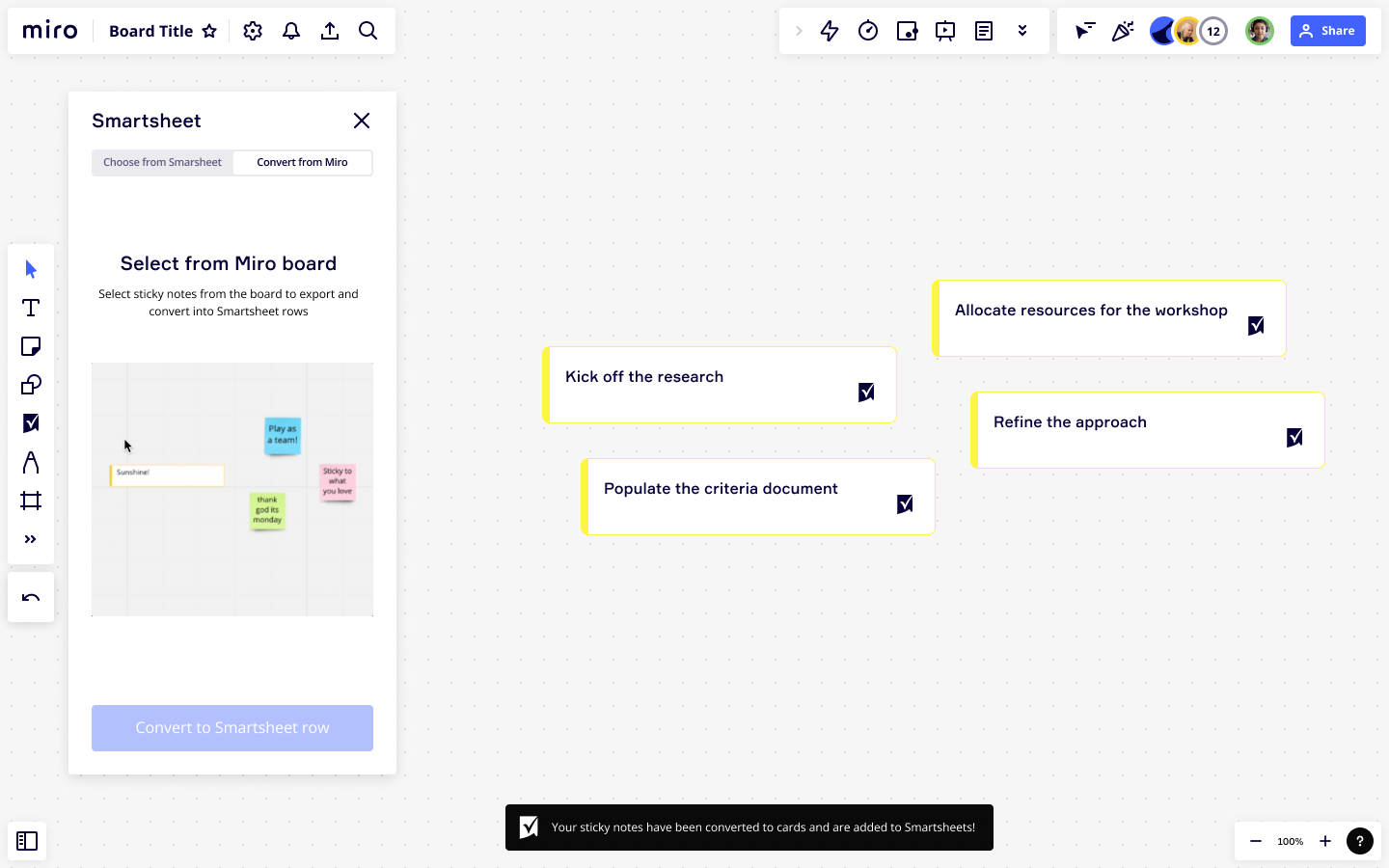 Miro integration for Smartsheet