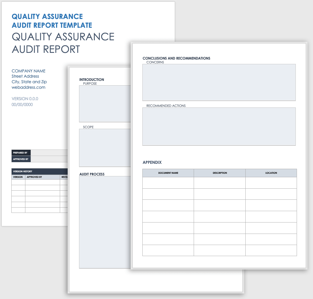 Quality Assurance Audit Report Template