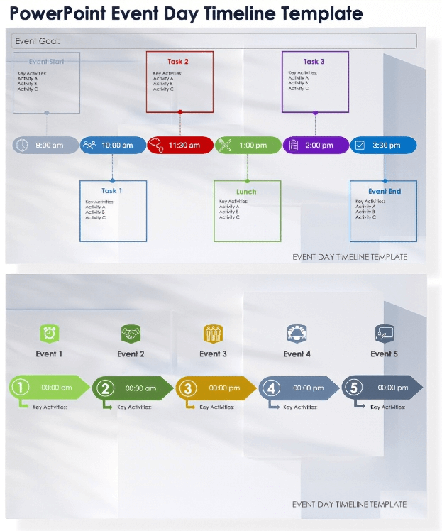 PowerPoint Event Day Timeline Template