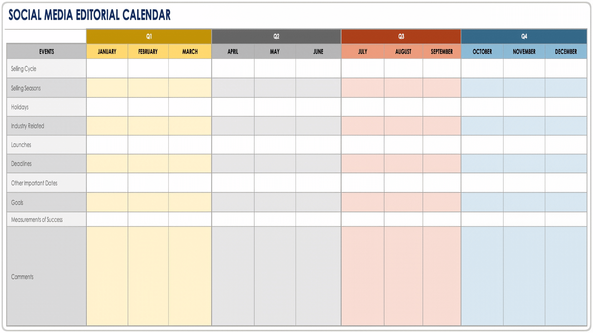 Social Media Editorial Plan