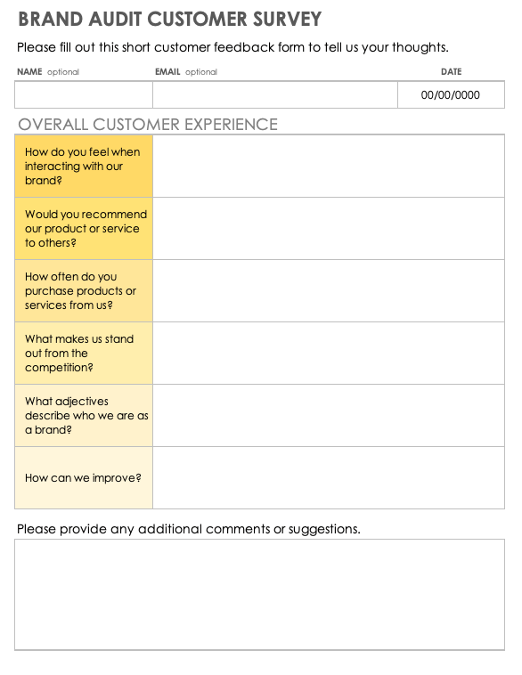 Brand Audit Customer Survey Template