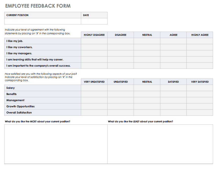 Employee Feedback Form Template