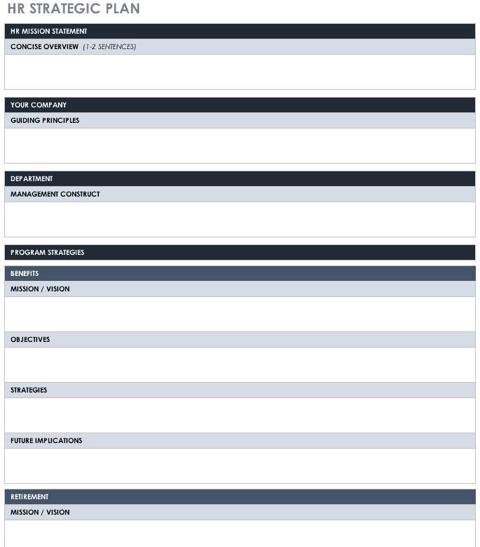 HR Strategic Plan template