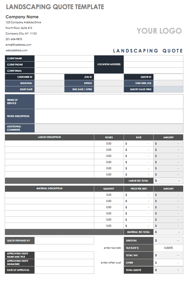 Landscaping Quote Template