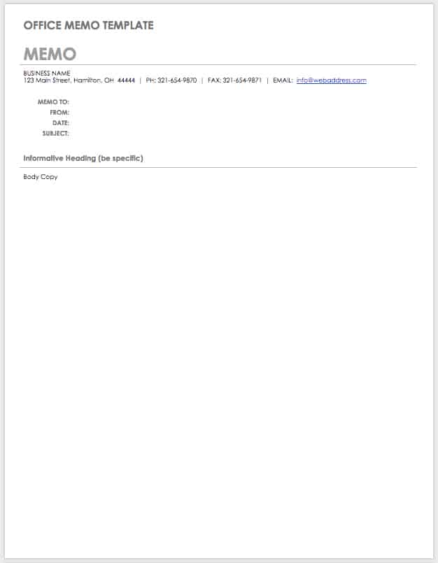 Office Memo Template Google Docs