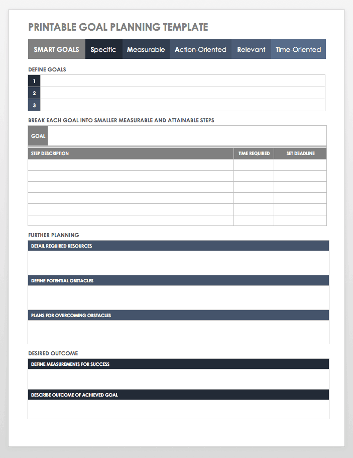 Printable Goal Planning Template