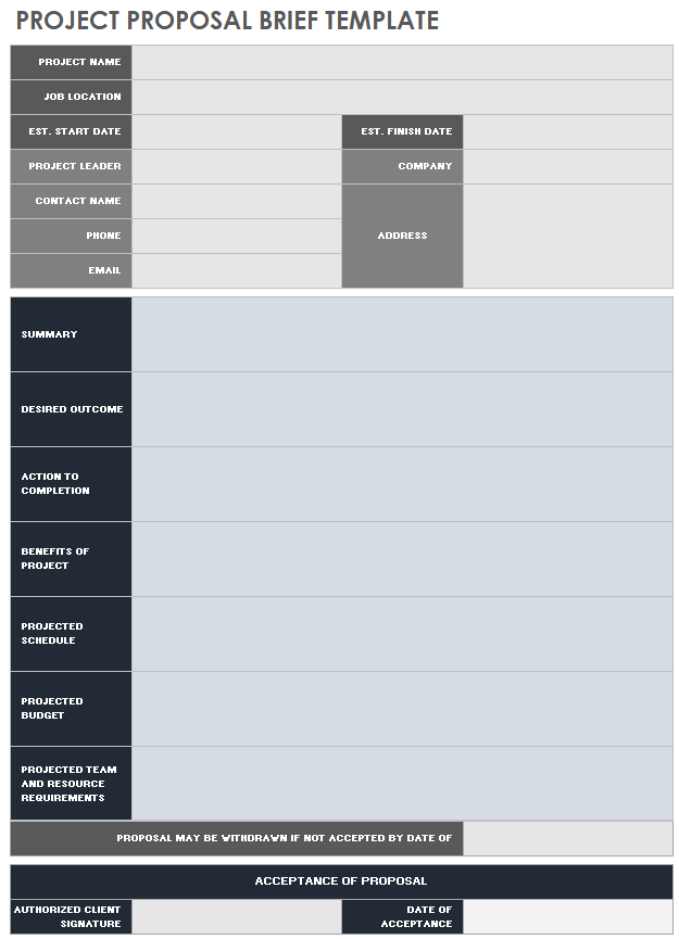 Project Proposal Brief Template