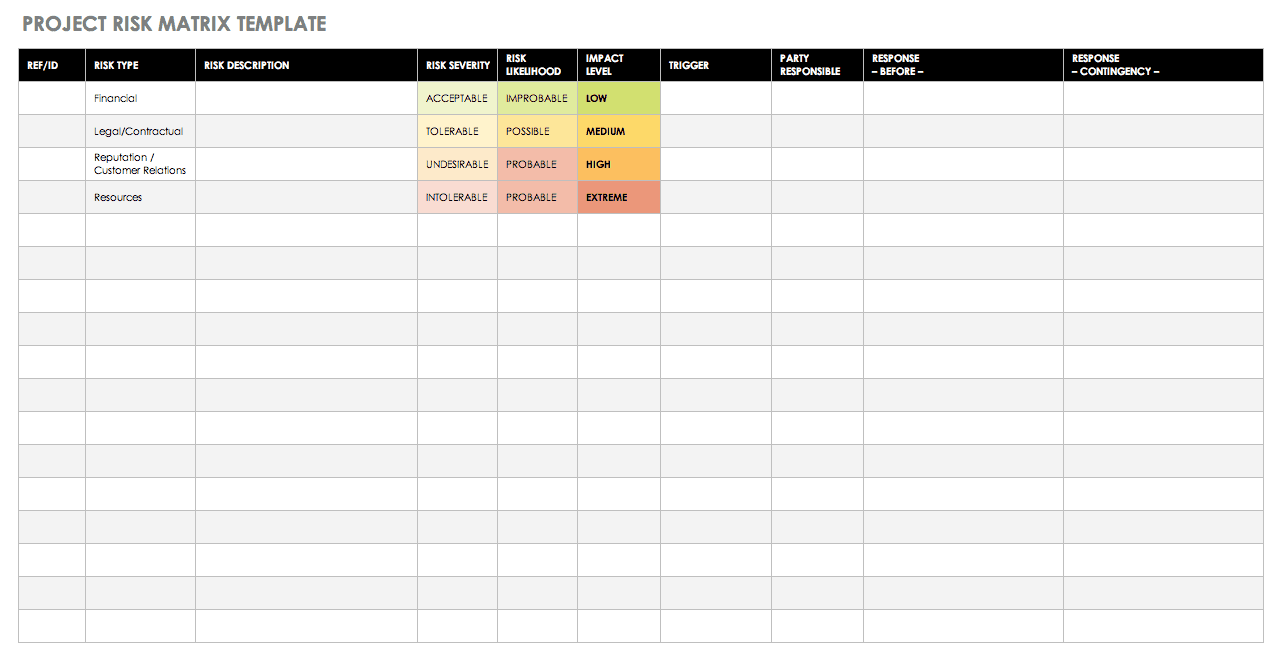 Project Risk Matrix Template