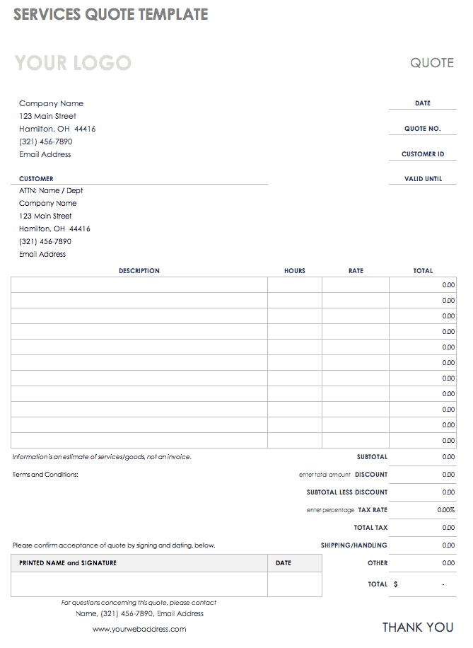 Service Quote Template