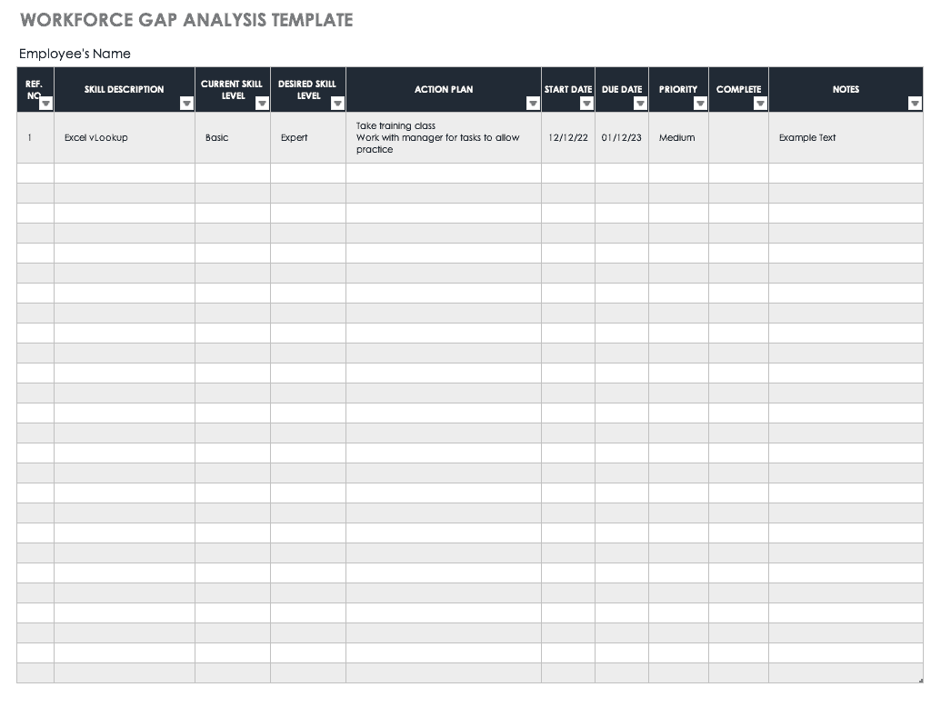 Workforce Gap Analysis Template