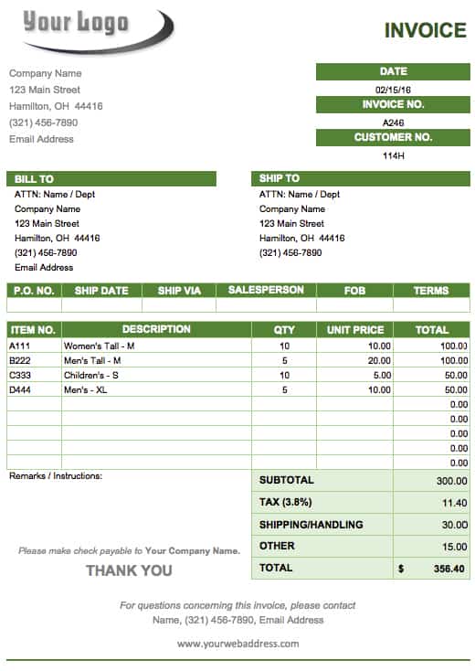 Sales Invoice Template