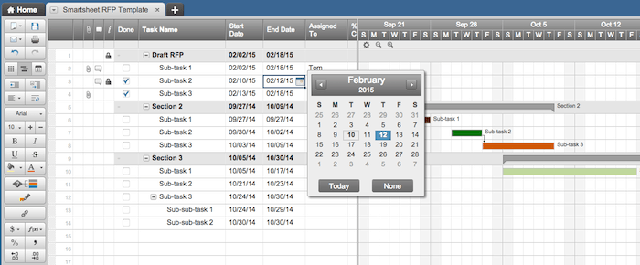 Smartsheet project timeline 